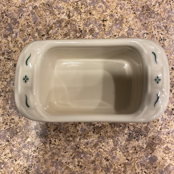 Longaberger Mini Pottery Sweetener Sugar Packet Holder Ivory and Green Vintage - Picture 5 of 17